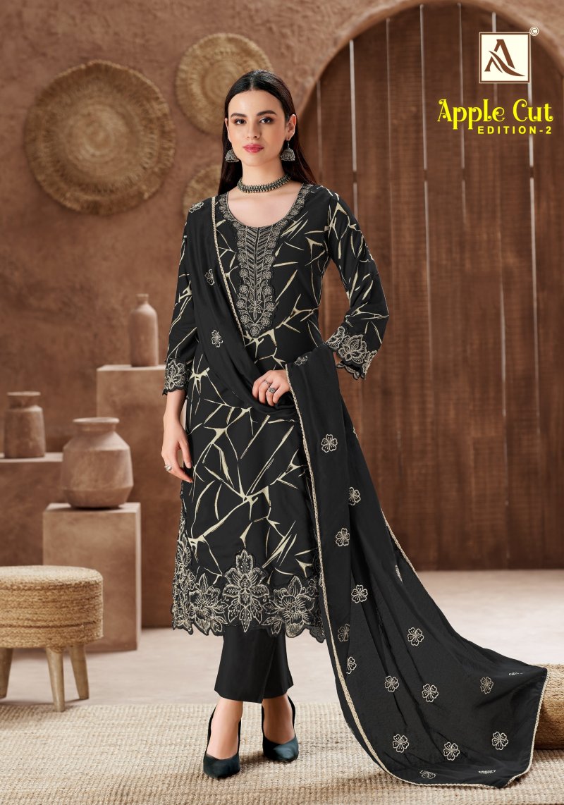 Apple Cut Edition 2 By Alok Suit Viscose Rayon Foil Printed Dress Material 